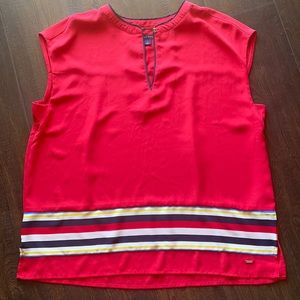 Tommy hilfiger women’s red striped polyester tank